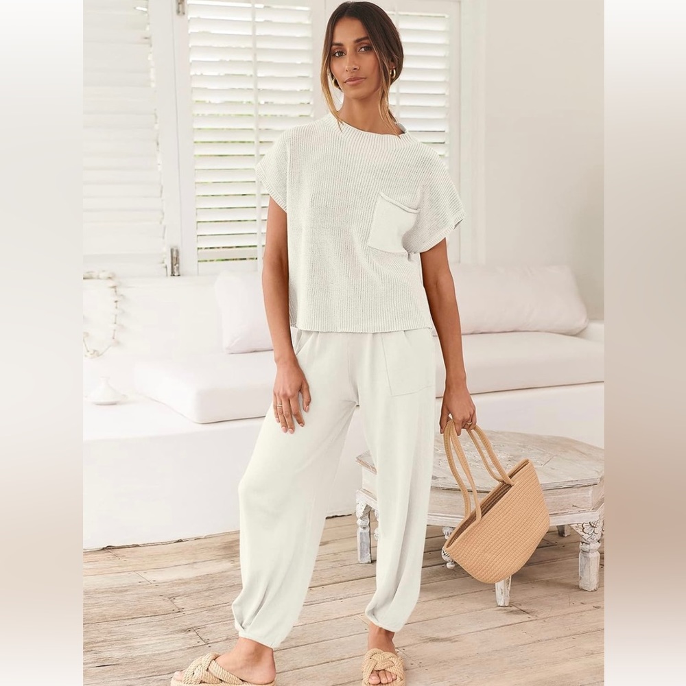 White Knit Sweater Set